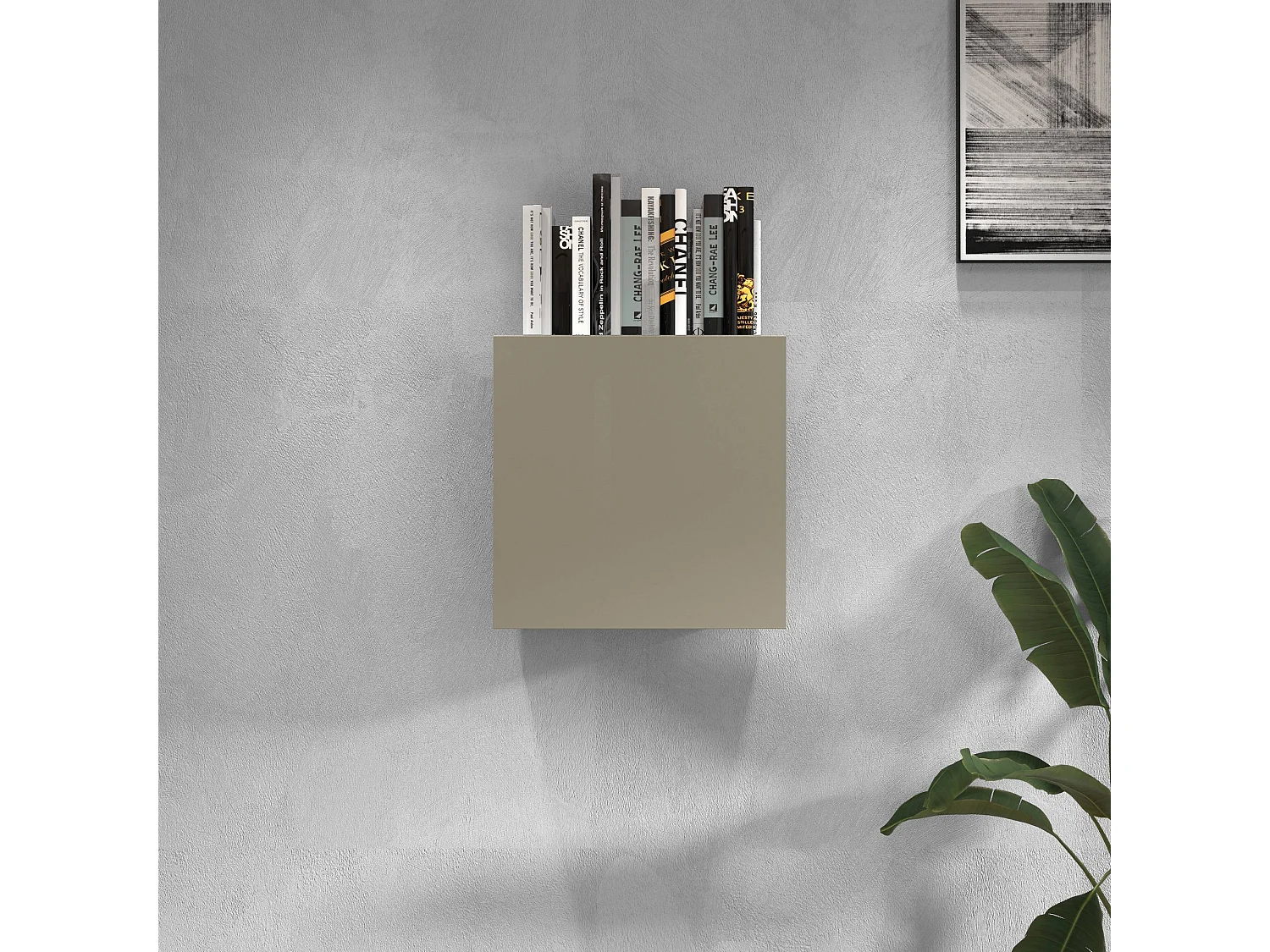 Pensile a cubo Chronos con 1 anta tortora opaco 50x35x50 cm