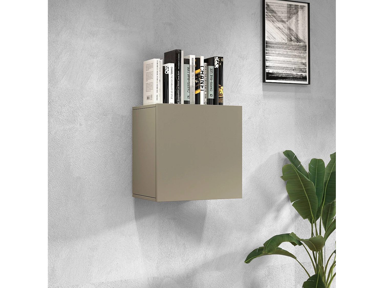 Pensile a cubo Chronos con 1 anta tortora opaco 50x35x50 cm