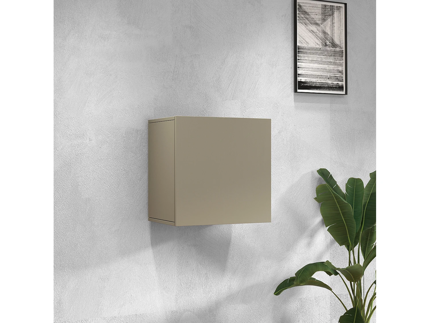 Pensile a cubo Chronos con 1 anta tortora opaco 50x35x50 cm