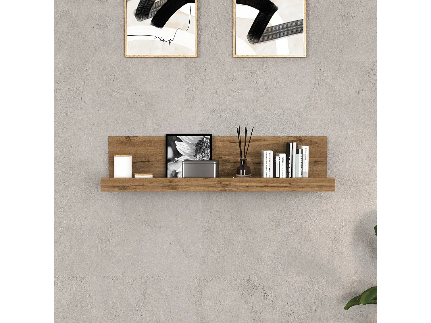 Mensola da muro Chronos colore rovere 120x25x28 cm