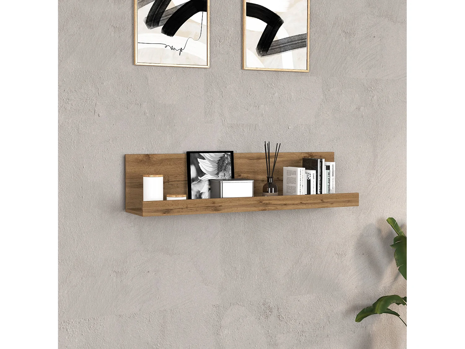 Mensola da muro Chronos colore rovere 120x25x28 cm