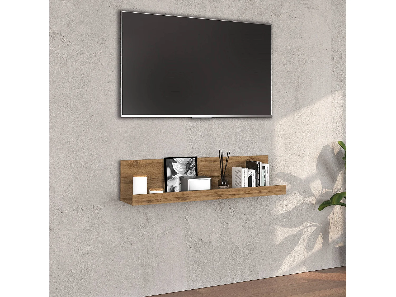 Mensola da muro Chronos colore rovere 120x25x28 cm