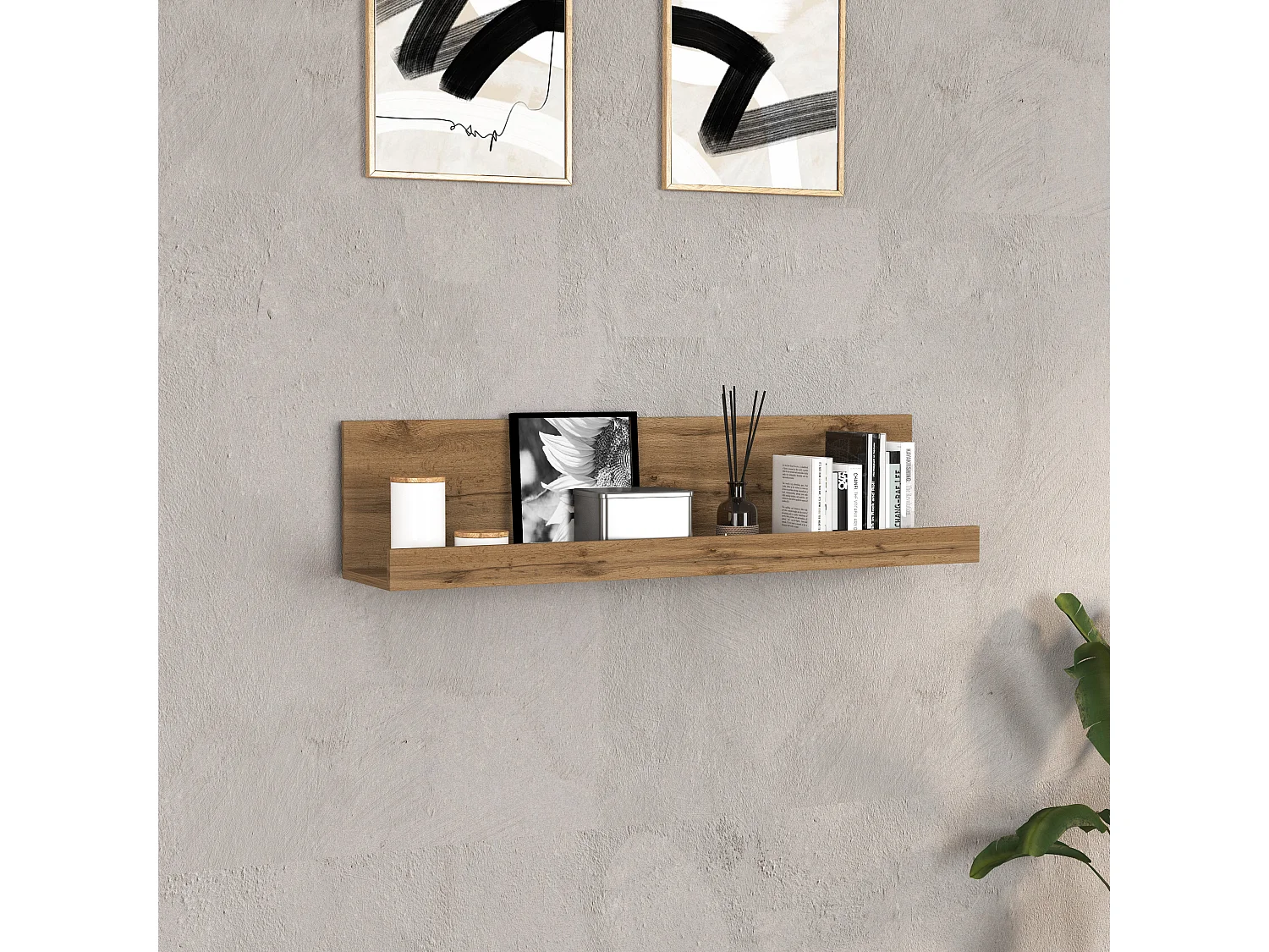 Mensola da muro Chronos colore rovere 120x25x28 cm