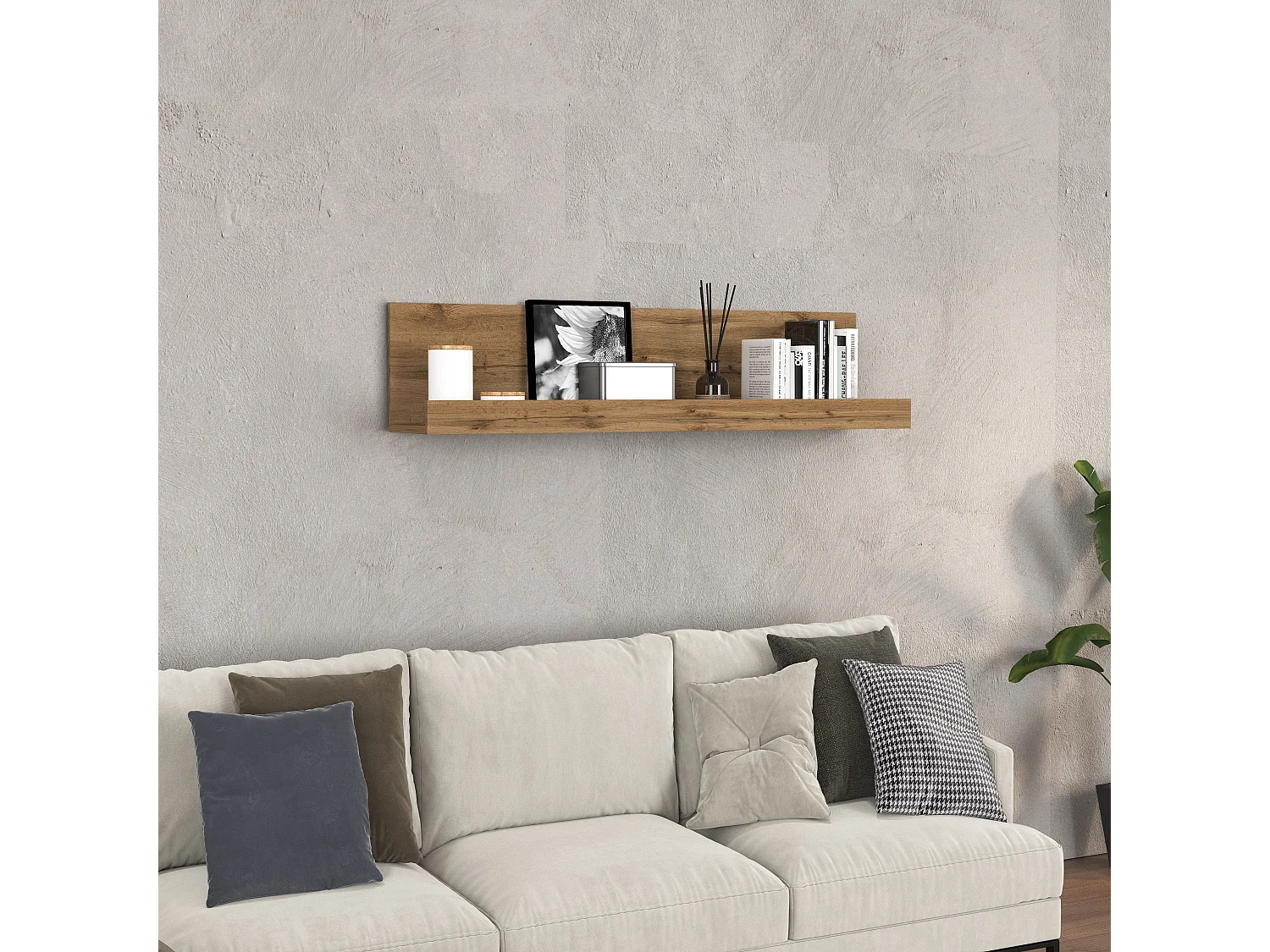 Mensola da muro Chronos colore rovere 120x25x28 cm
