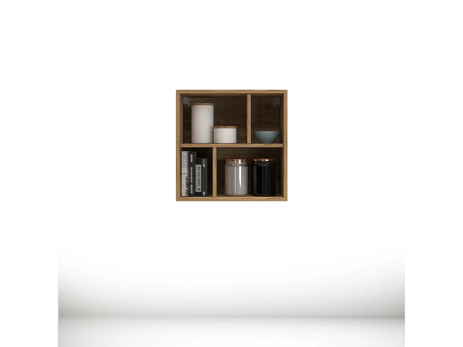 Étagère ouverte Chronos avec 4 compartiments chêne 50x35x50 cm