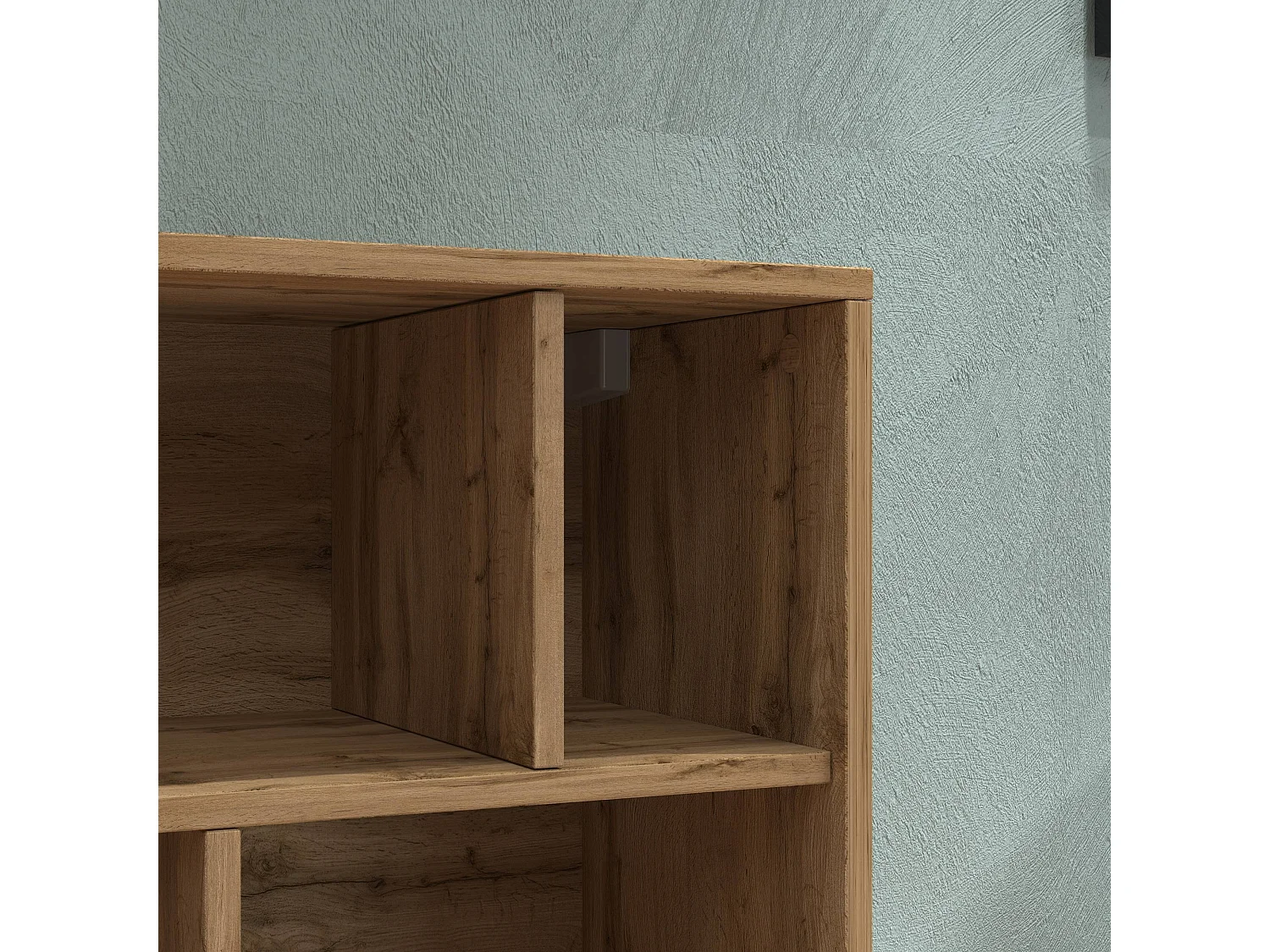 Étagère ouverte Chronos avec 4 compartiments chêne 50x35x50 cm