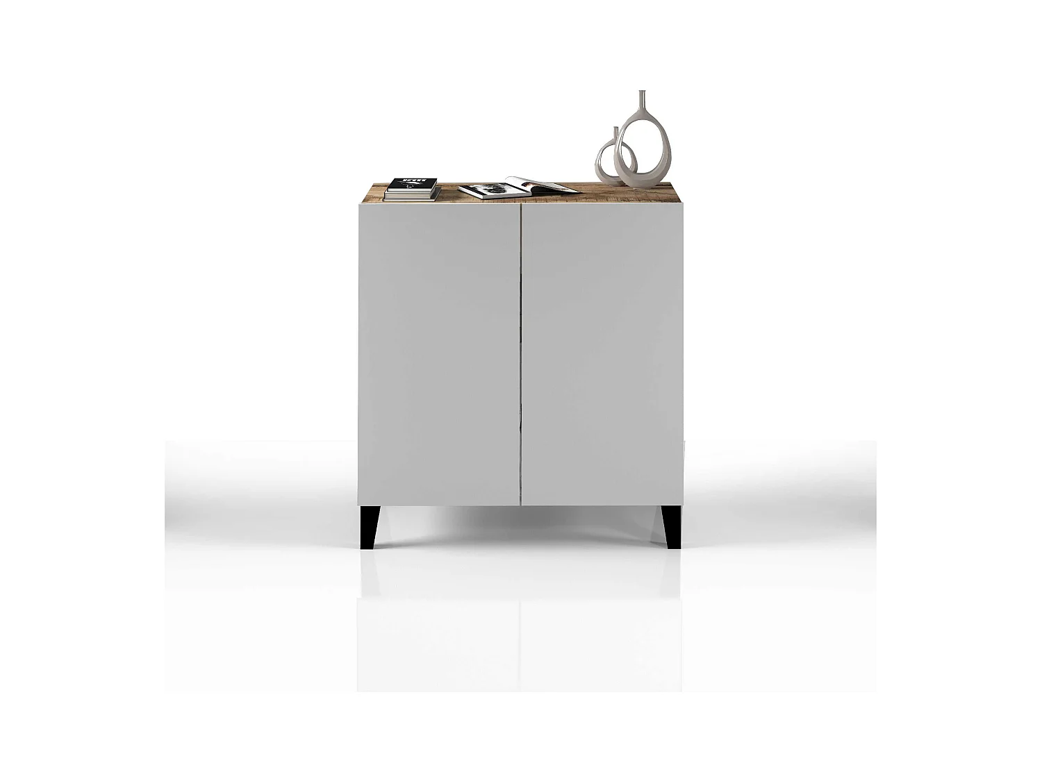 Armadio multiuso Easy a 2 ante acero e bianco opaco 79,20x38x92,5 cm