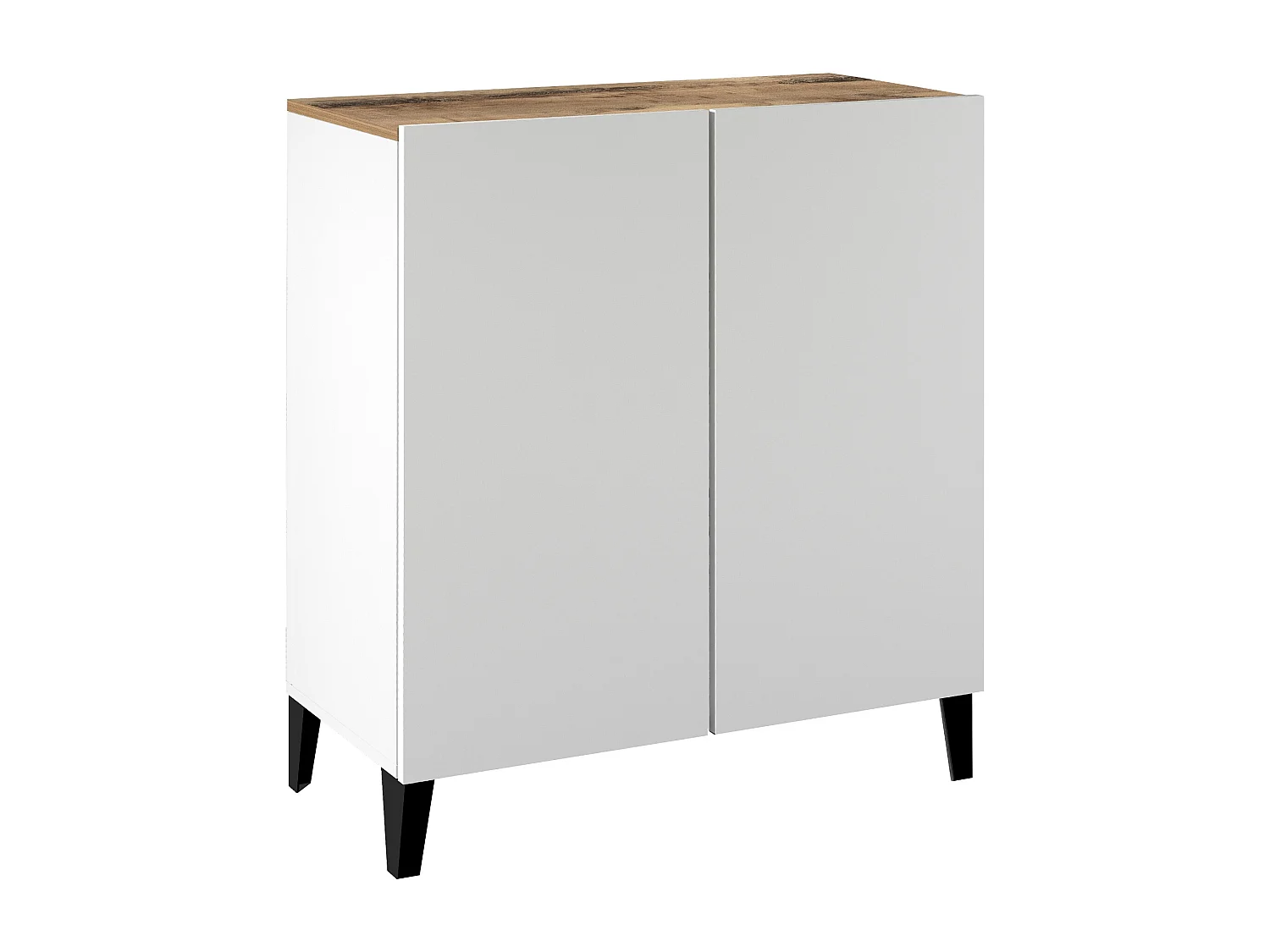 Armadio multiuso Easy a 2 ante acero e bianco opaco 79,20x38x92,5 cm