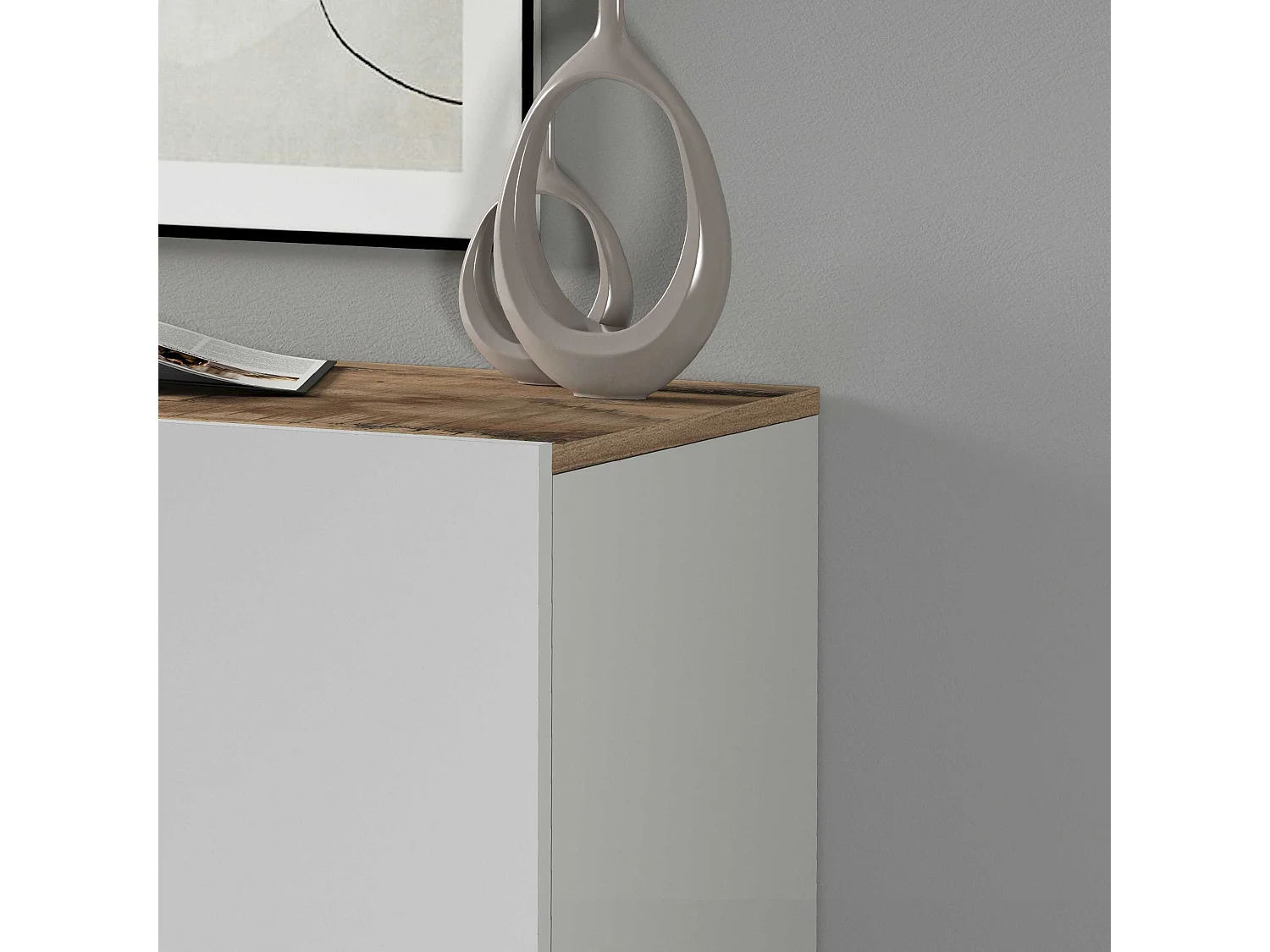 Armadio multiuso Easy a 2 ante acero e bianco opaco 79,20x38x92,5 cm