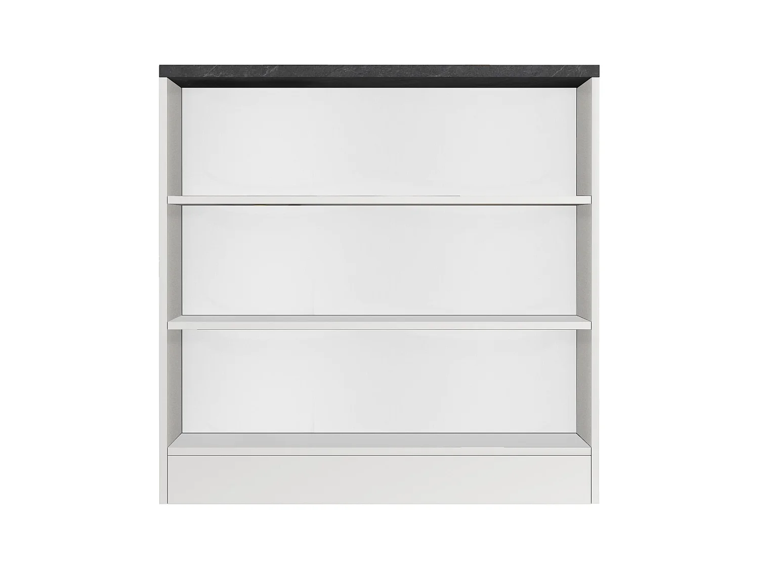 Mobile a scaffale Sole con 3 ripiani bianco lucido e report 90x90x25 cm