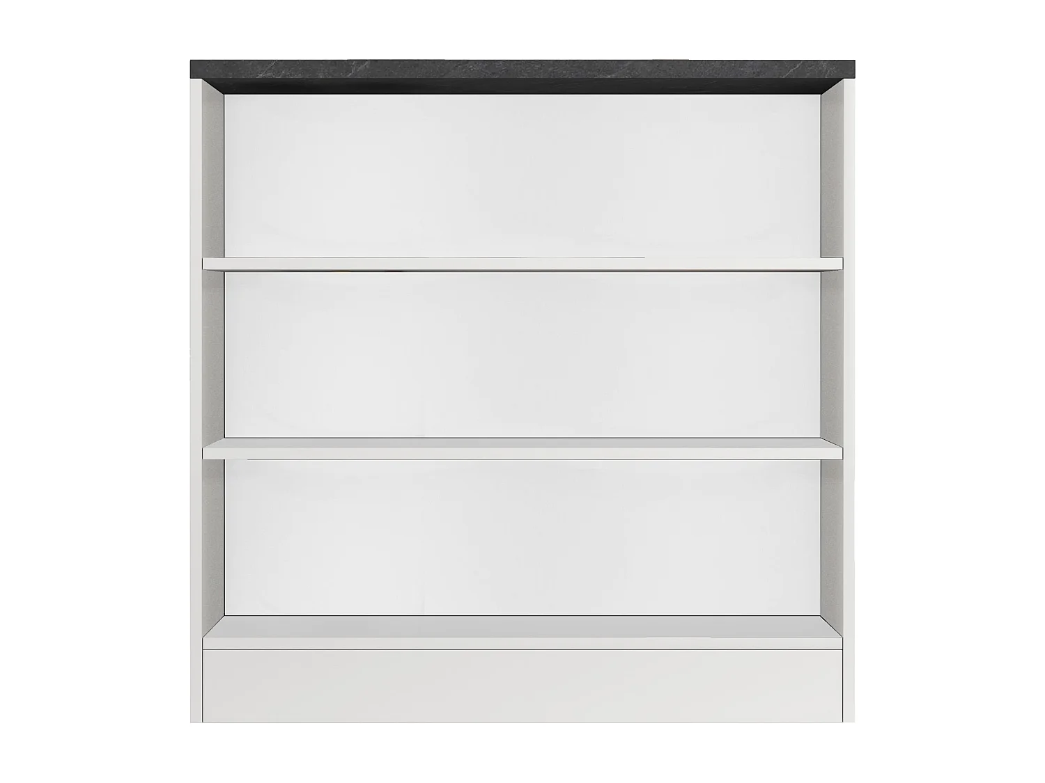 Meuble étagère Sole avec 3 tablettes blanc brillant et ardoise report 90x90x25 cm
