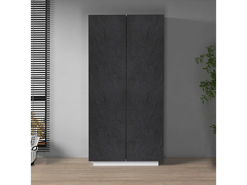 Armadio multiuso Easy a 2 ante bianco opaco e report 79,20x38x166 cm