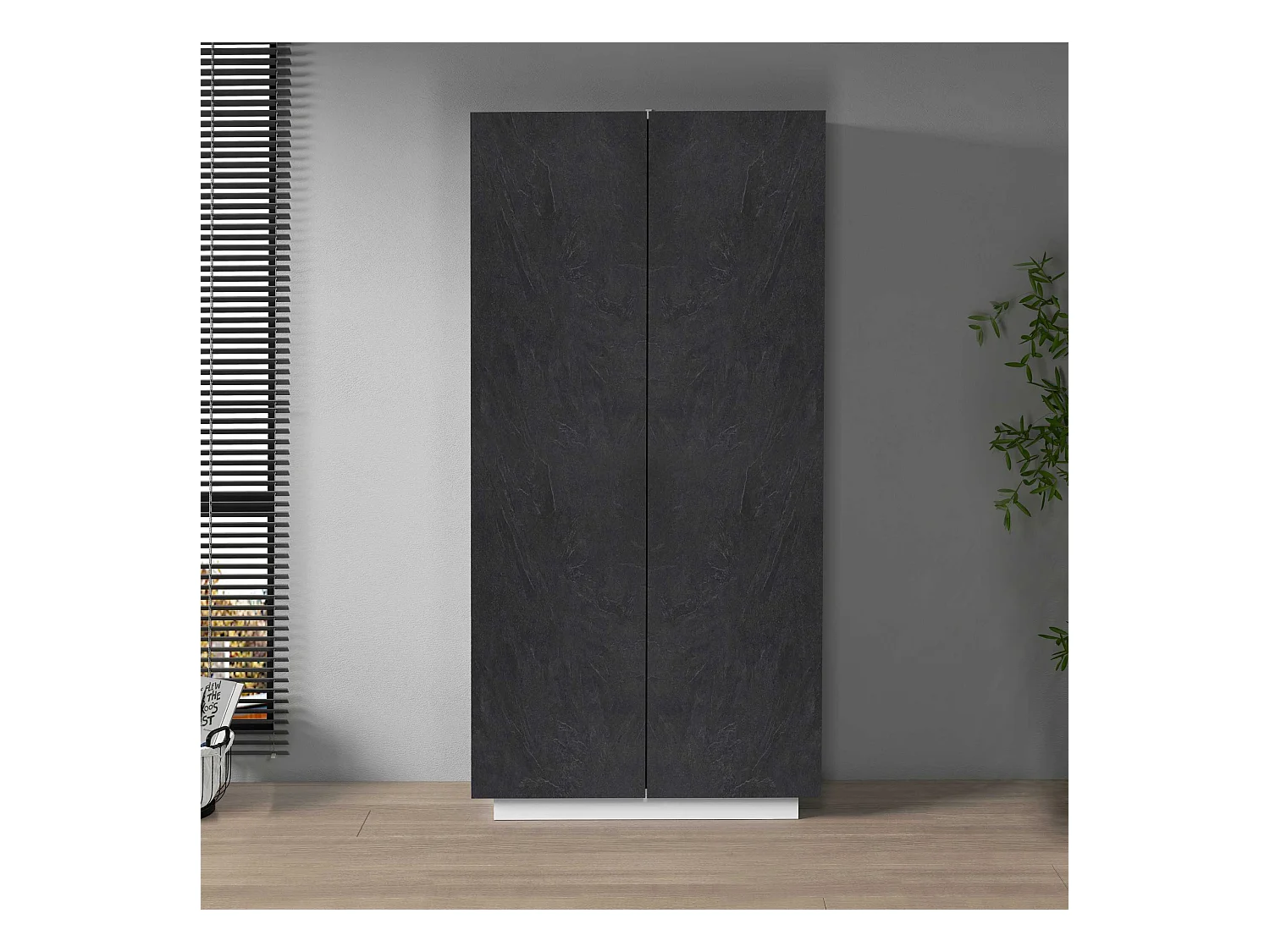 Armadio multiuso Easy a 2 ante bianco opaco e report 79,20x38x166 cm