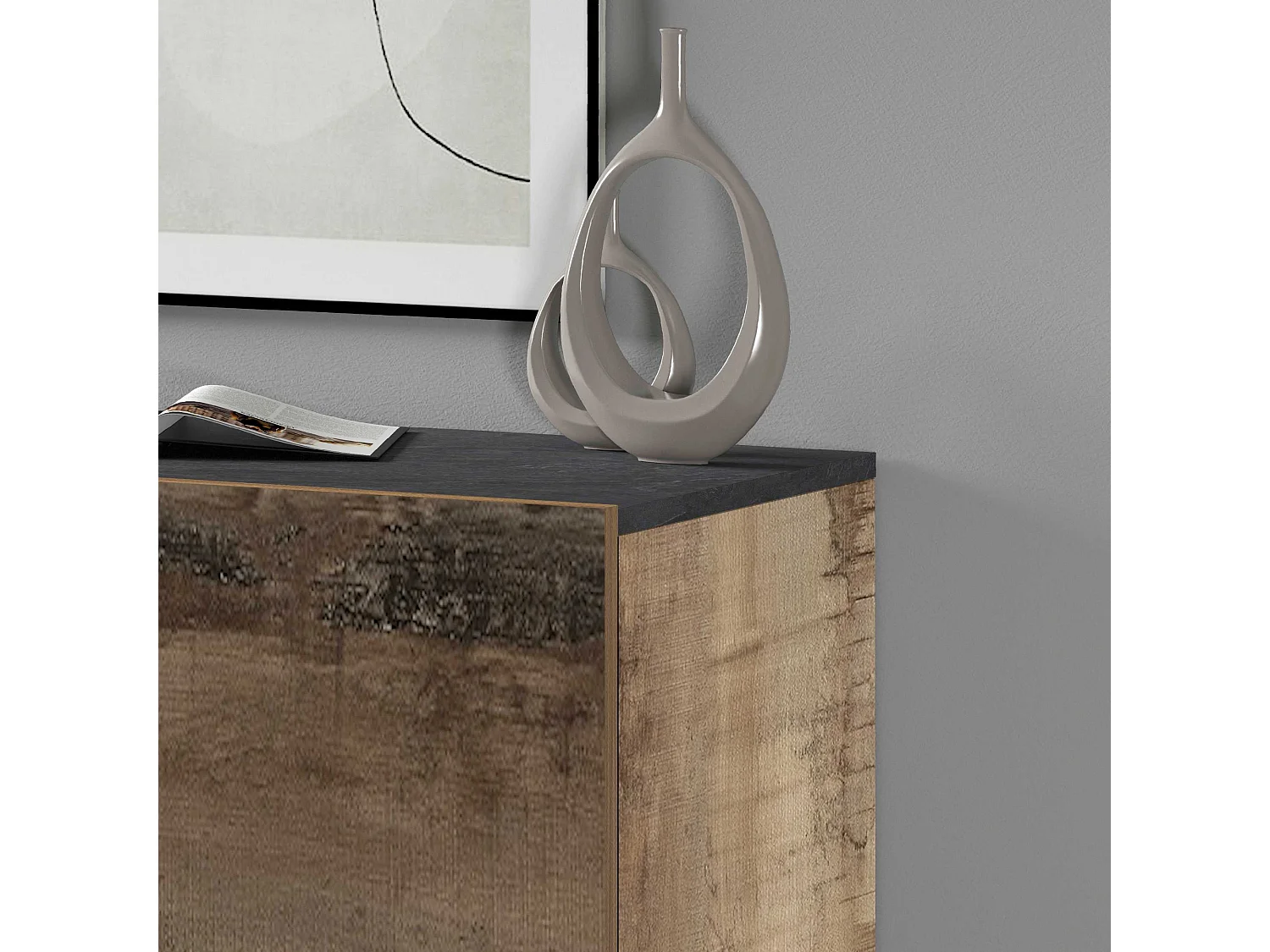 Armadio multiuso Easy a 2 ante acero e report 79,20x38x92,5 cm