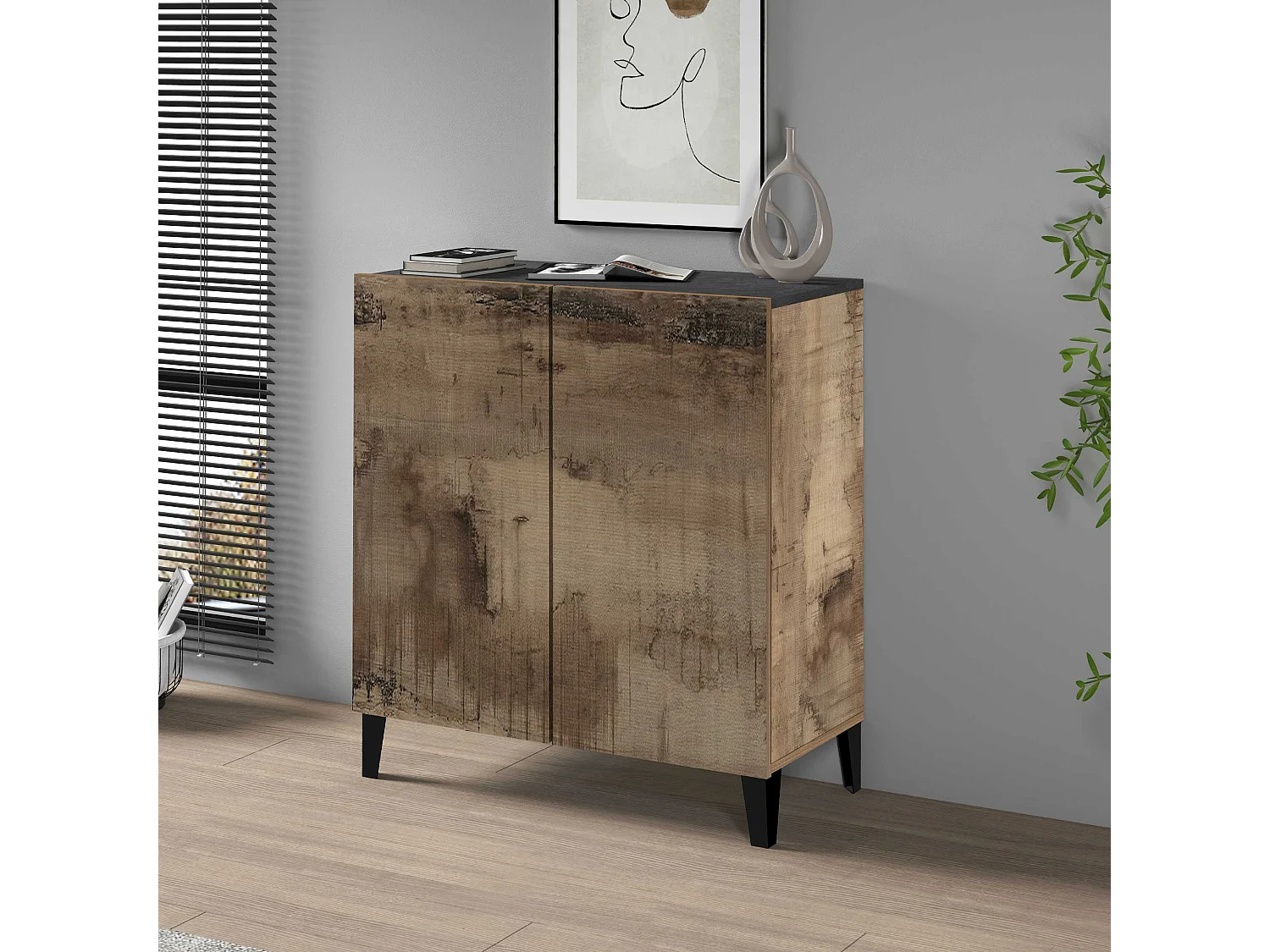 Armadio multiuso Easy a 2 ante acero e report 79,20x38x92,5 cm