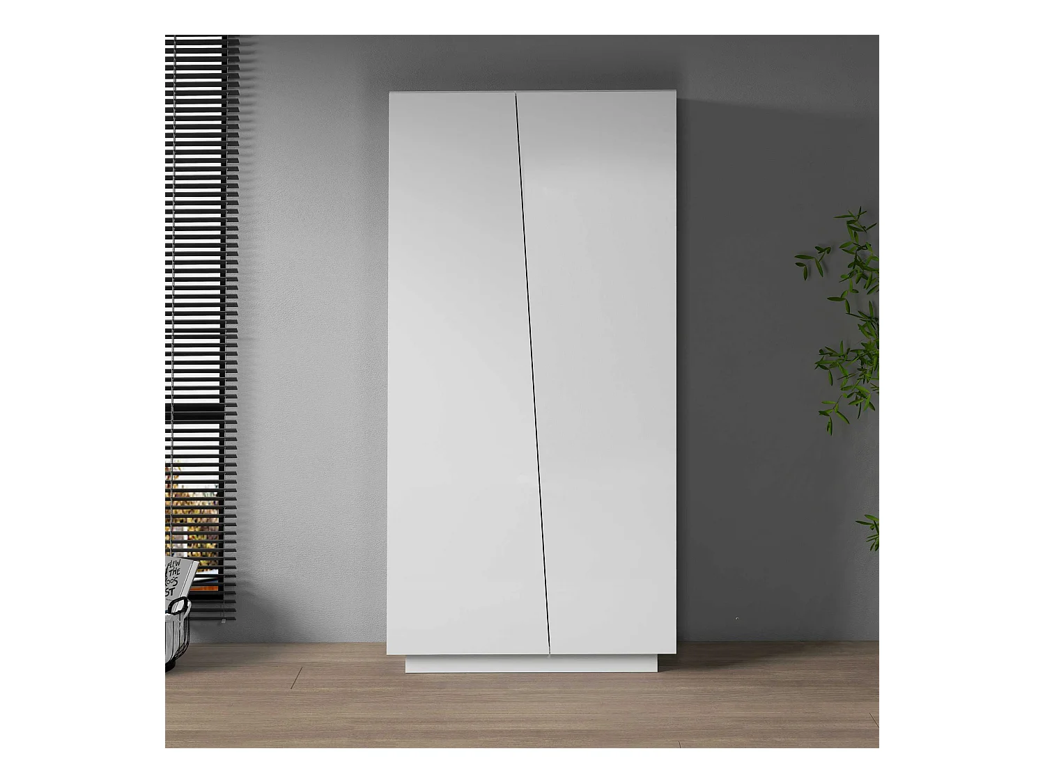 Armadio multiuso Easy a 2 ante bianco opaco 79,20x38x166 cm