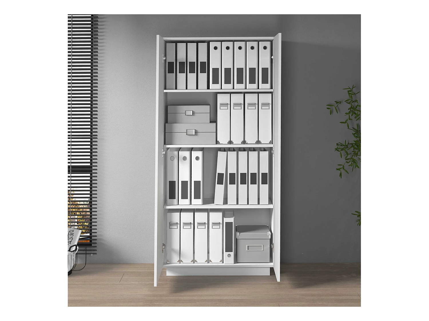 Armadio multiuso Easy a 2 ante bianco opaco 79,20x38x166 cm