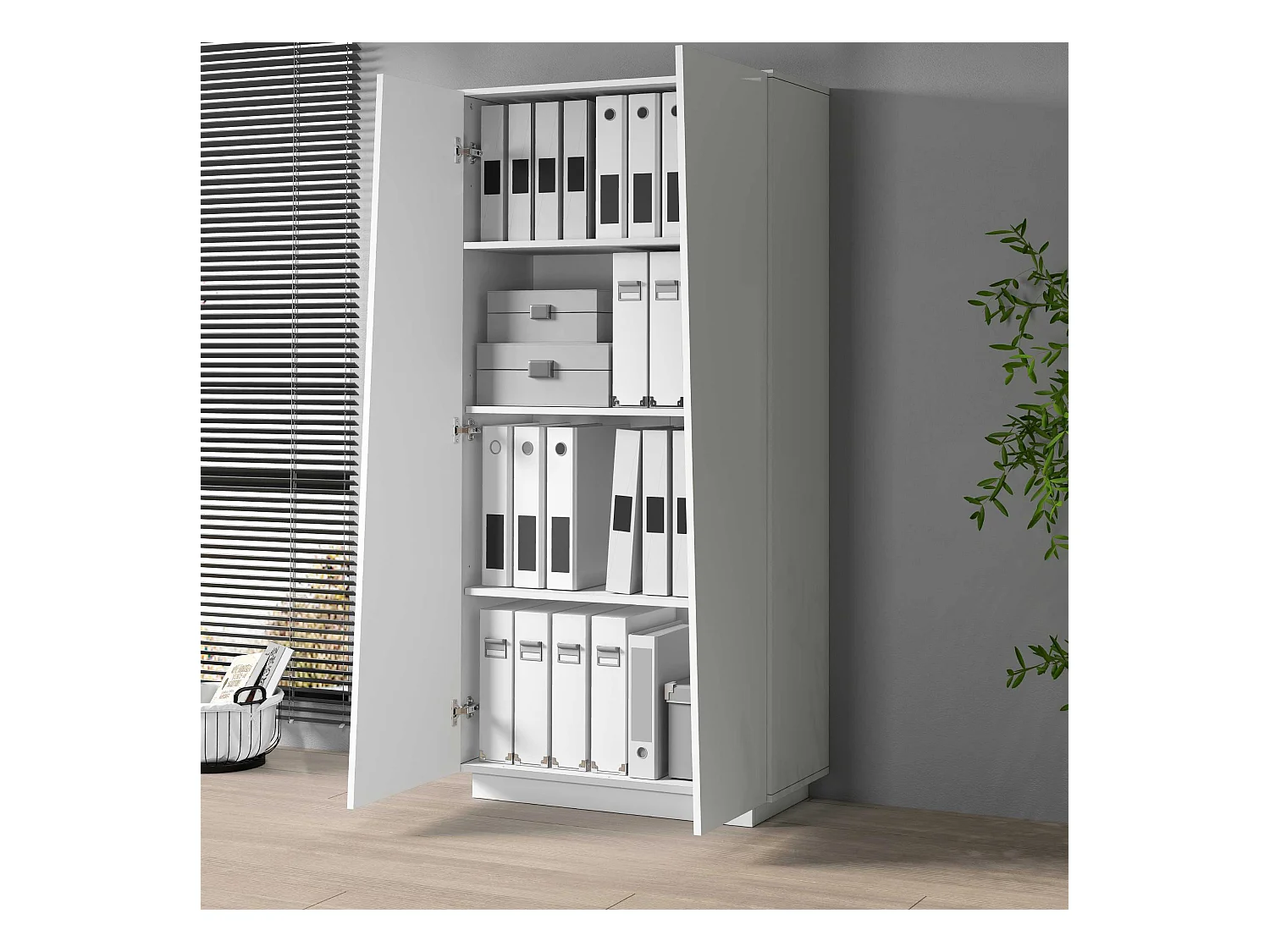 Armadio multiuso Easy a 2 ante bianco opaco 79,20x38x166 cm