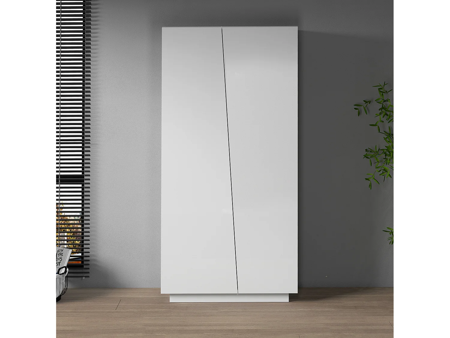 Armadio multiuso Easy a 2 ante bianco opaco 79,20x38x166 cm