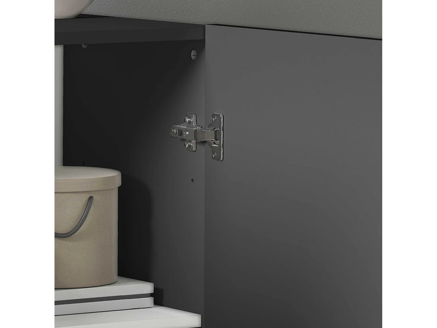 Armario multiusos Easy con 2 puertas, color antracita mate, 79,20 x 38 x 86 cm