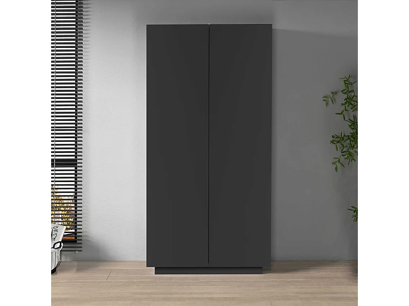 Armadio multiuso Easy a 2 ante antracite opaco 79,20x38x166 cm