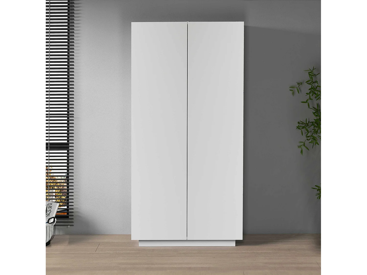 Armadio multiuso Easy a 2 ante bianco opaco 79,20x38x166 cm