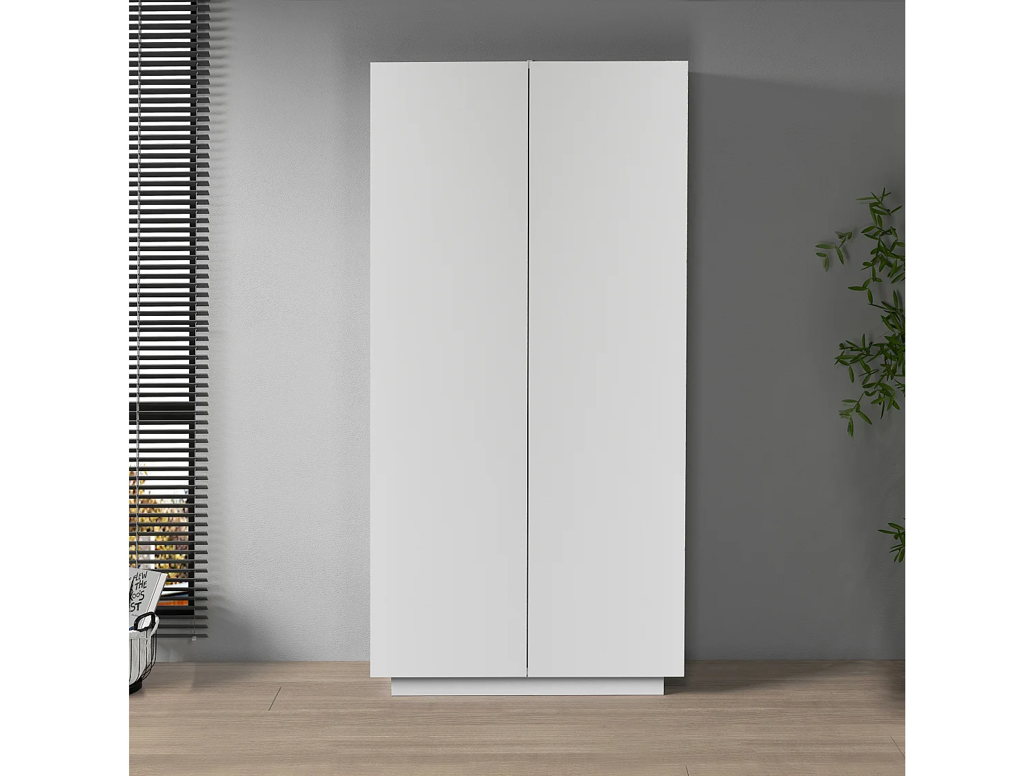 Armario multiusos Easy con 2 puertas blanco mate 79,20x38x166 cm