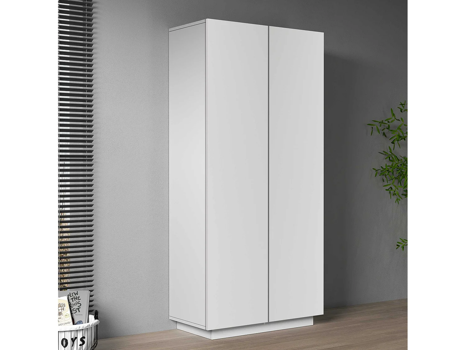 Armario multiusos Easy con 2 puertas blanco mate 79,20x38x166 cm
