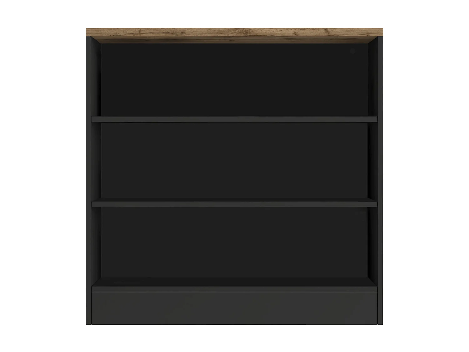 Mobile a scaffale Sole con 3 ripiani antracite opaco e rovere 90x90x25 cm