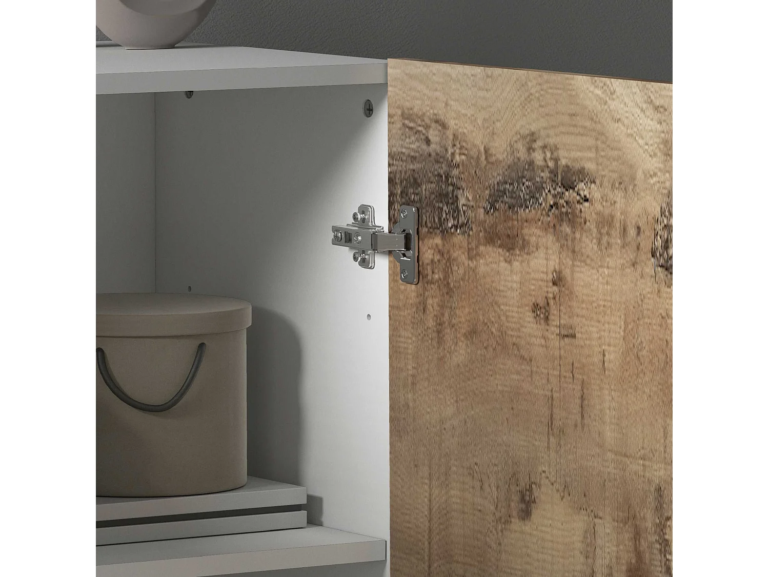 Armadio multiuso Easy a 2 ante bianco opaco e acero 79,20x38x86 cm