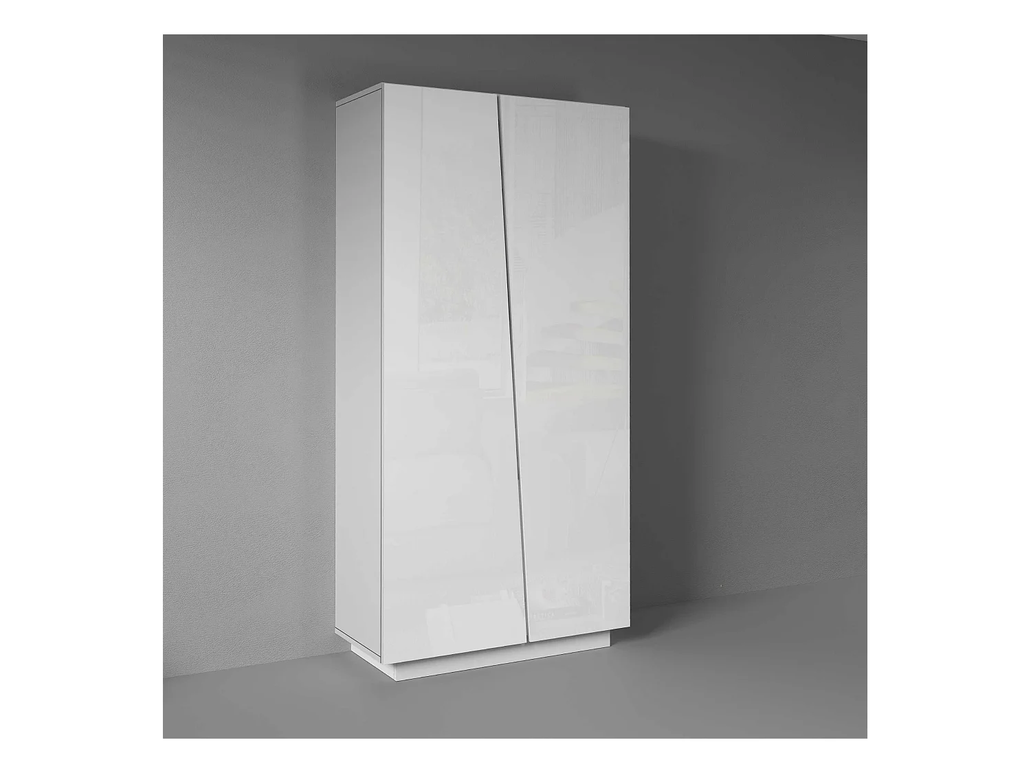 Armadio multiuso Easy a 2 ante bianco lucido 79,20x38x166 cm