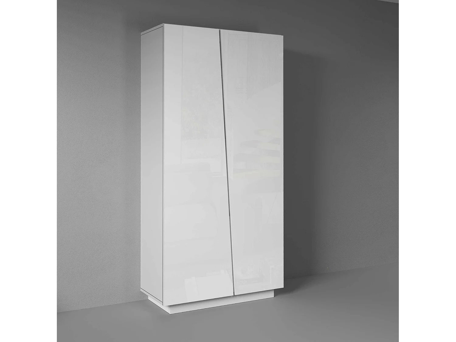 Armadio multiuso Easy a 2 ante bianco lucido 79,20x38x166 cm