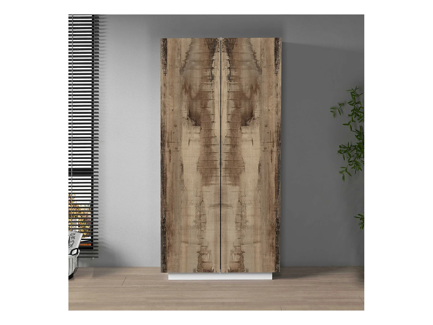 Armadio multiuso Easy a 2 ante bianco opaco e acero 79,20x38x166 cm