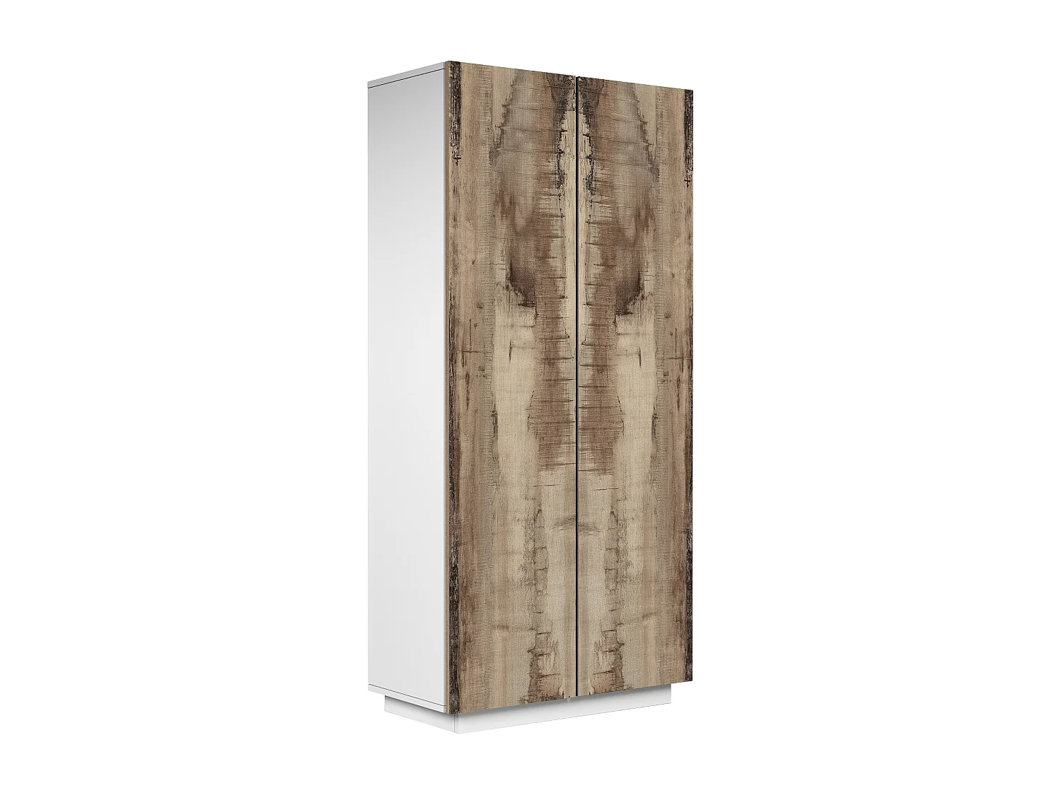 Armadio multiuso Easy a 2 ante bianco opaco e acero 79,20x38x166 cm