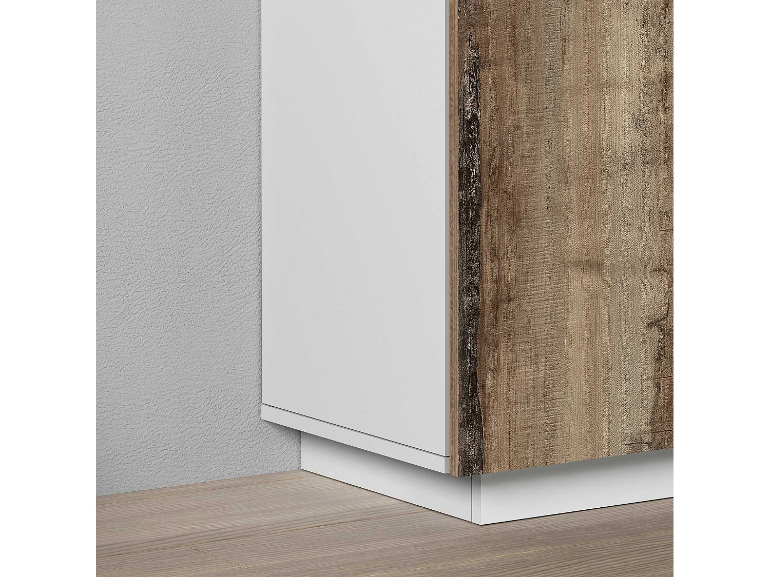 Armadio multiuso Easy a 2 ante bianco opaco e acero 79,20x38x166 cm