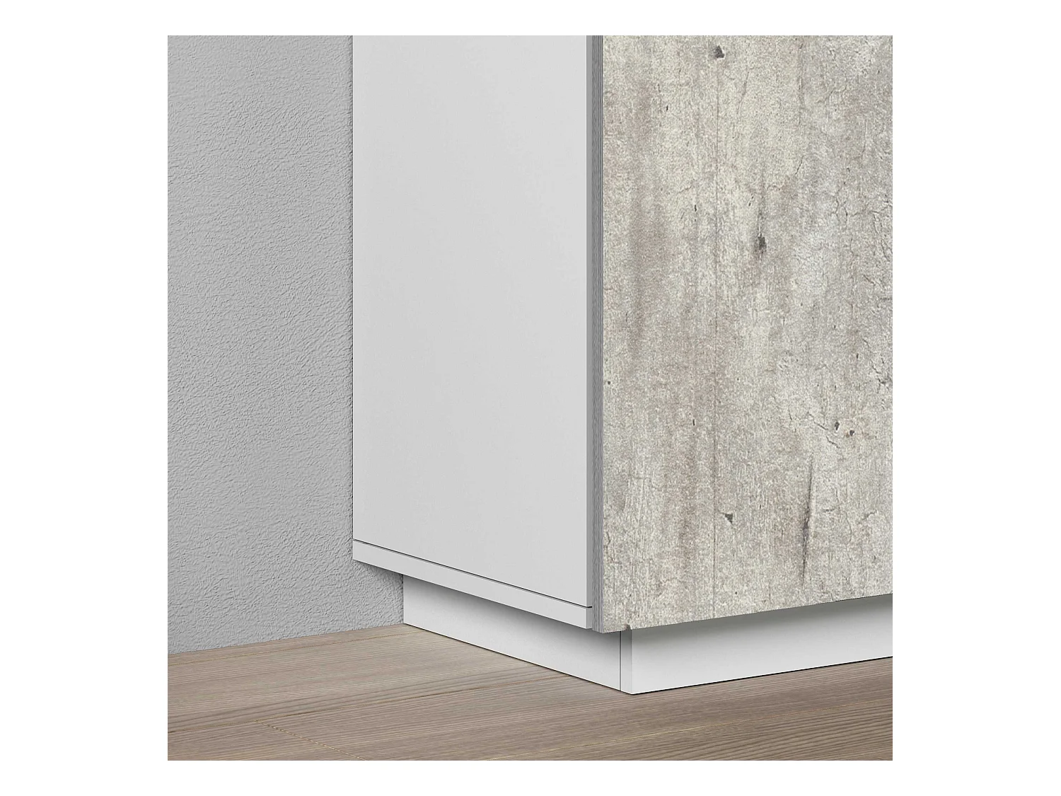 Armadio multiuso Easy a 2 ante bianco opaco e cemento 79,20x38x166 cm