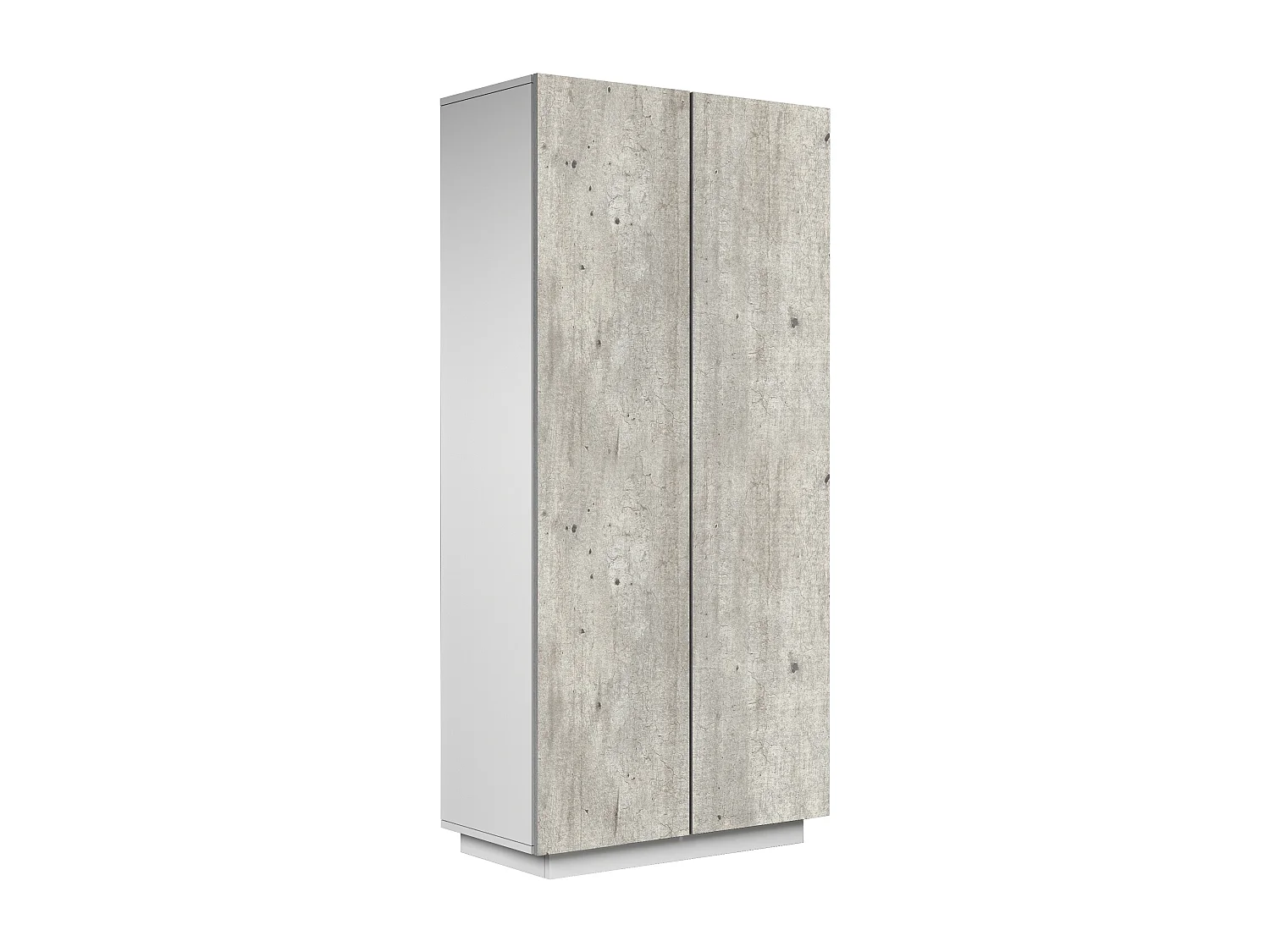 Armadio multiuso Easy a 2 ante bianco opaco e cemento 79,20x38x166 cm