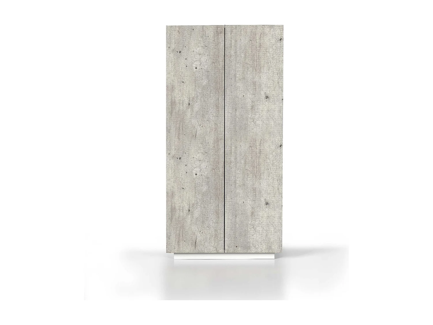 Armadio multiuso Easy a 2 ante bianco opaco e cemento 79,20x38x166 cm