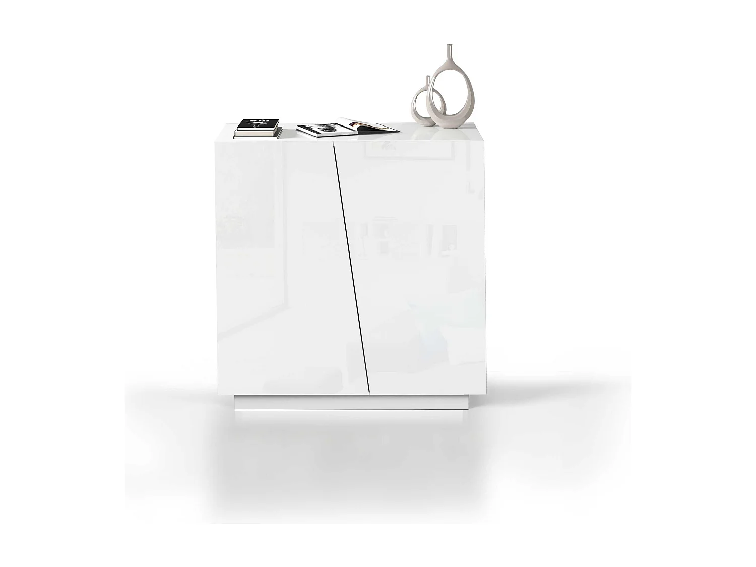 Armadio multiuso Easy a 2 ante bianco lucido 79,20x38x86 cm