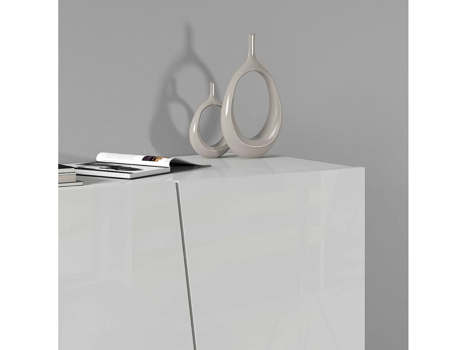 Armadio multiuso Easy a 2 ante bianco lucido 79,20x38x86 cm