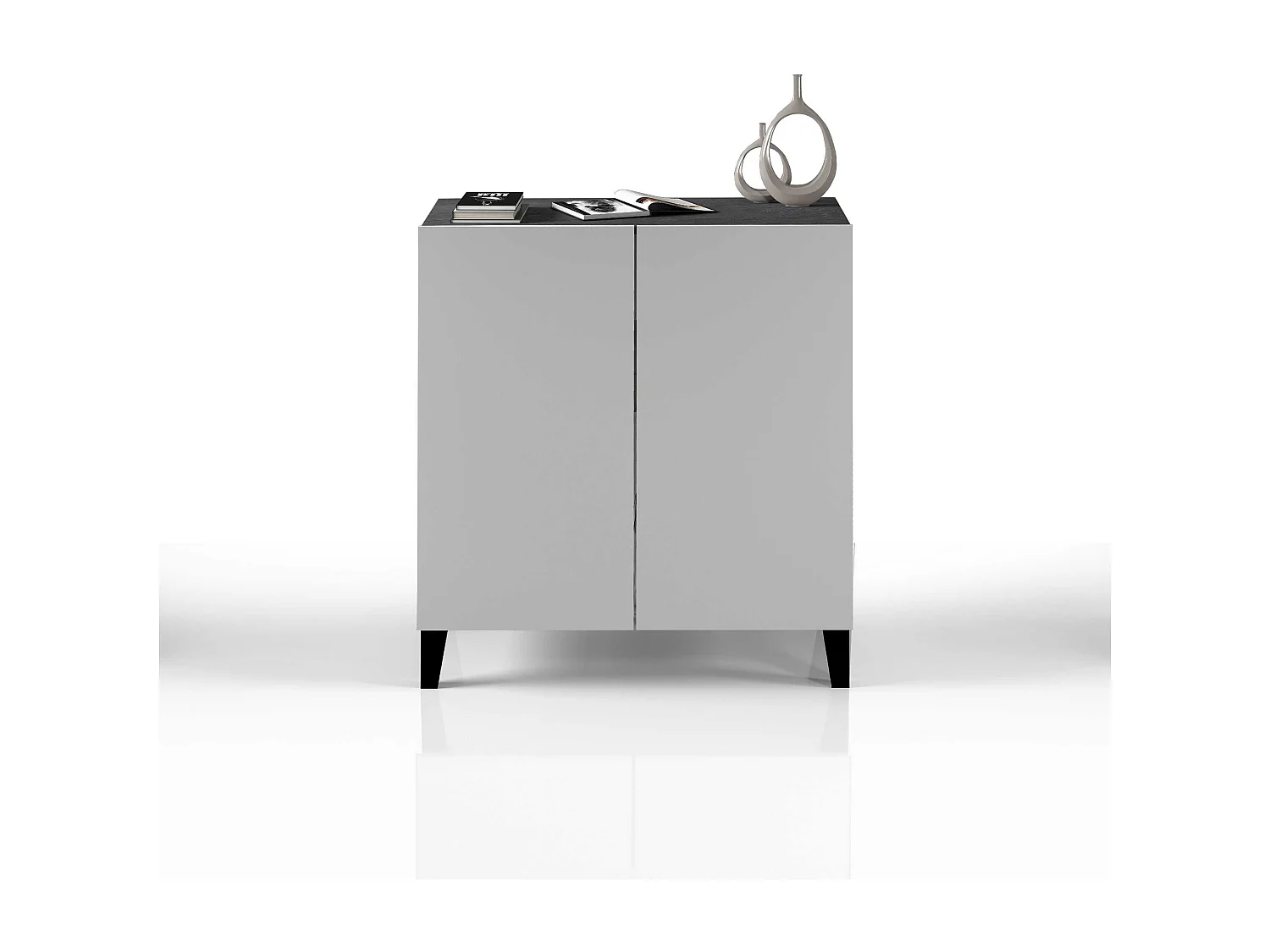 Armadio multiuso Easy a 2 ante report e bianco opaco 79,20x38x92,5 cm