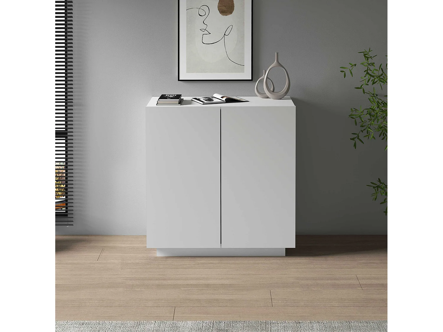 Armadio multiuso Easy a 2 ante bianco opaco 79,20x38x86 cm