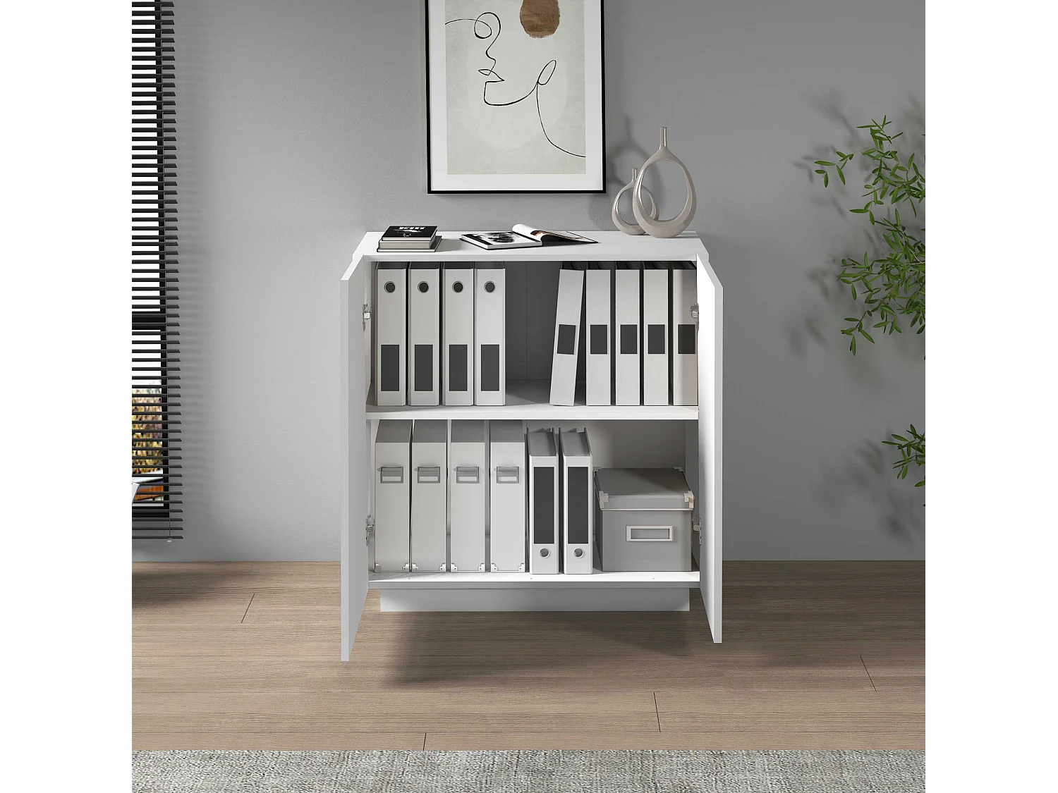 Armadio multiuso Easy a 2 ante bianco opaco 79,20x38x86 cm