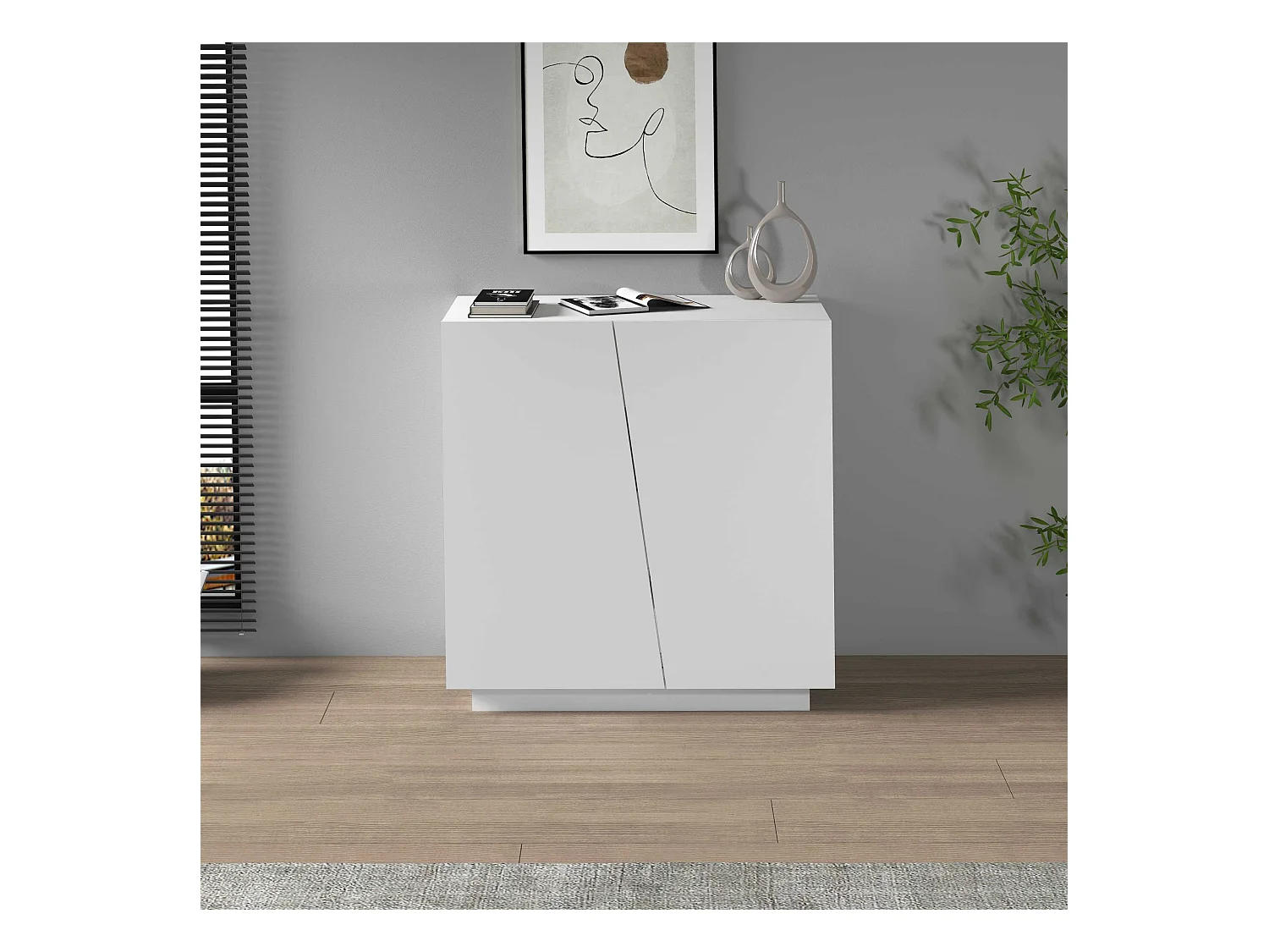 Armadio multiuso Easy a 2 ante bianco opaco 79,20x38x86 cm