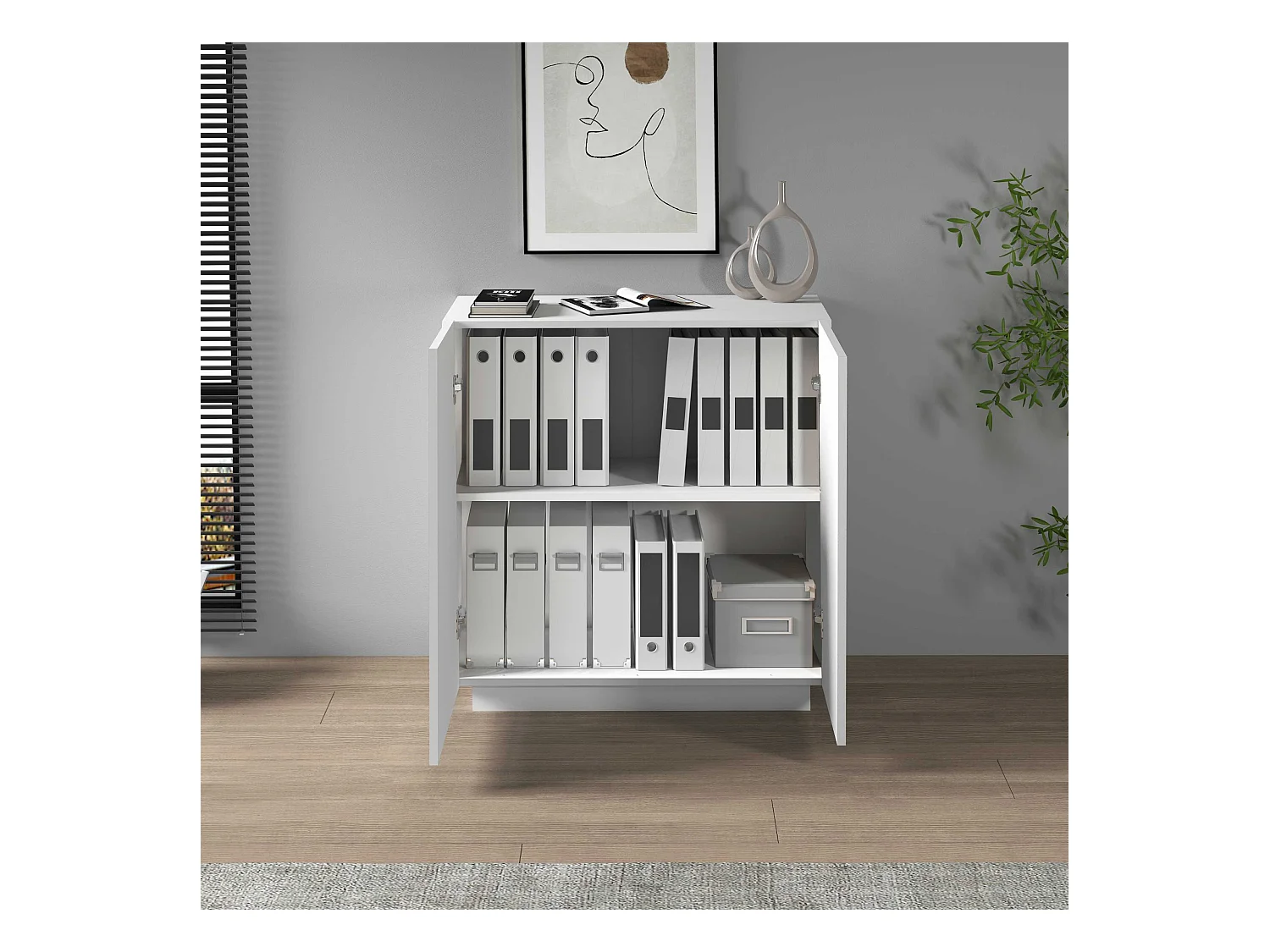 Armadio multiuso Easy a 2 ante bianco opaco 79,20x38x86 cm