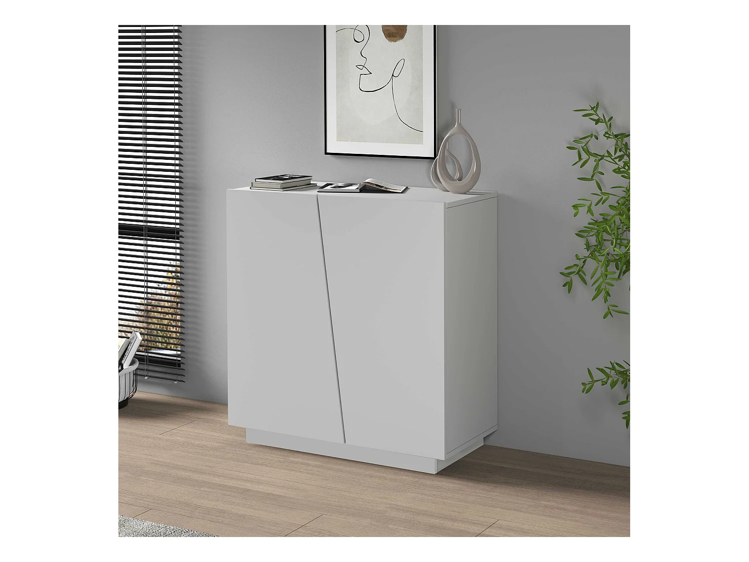 Armadio multiuso Easy a 2 ante bianco opaco 79,20x38x86 cm