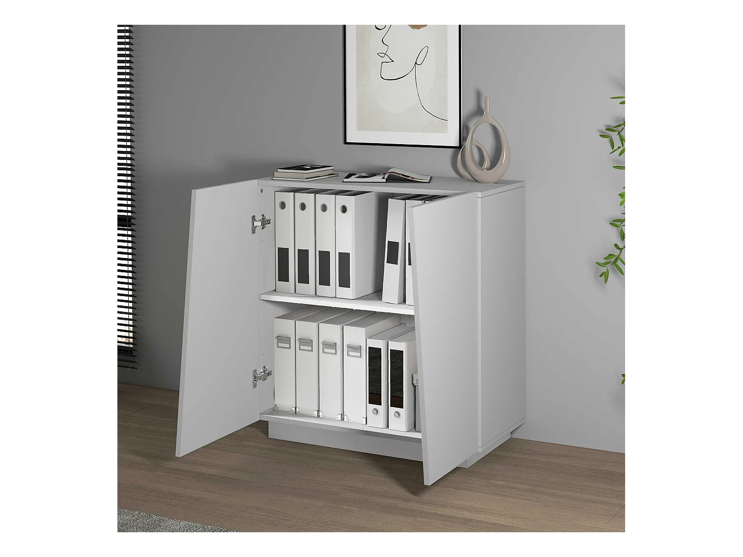 Armadio multiuso Easy a 2 ante bianco opaco 79,20x38x86 cm