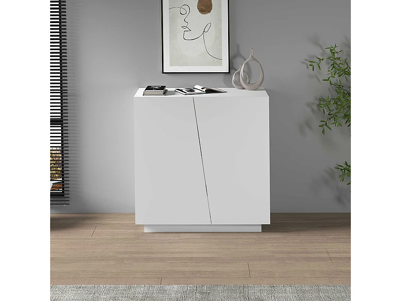 Armadio multiuso Easy a 2 ante bianco opaco 79,20x38x86 cm