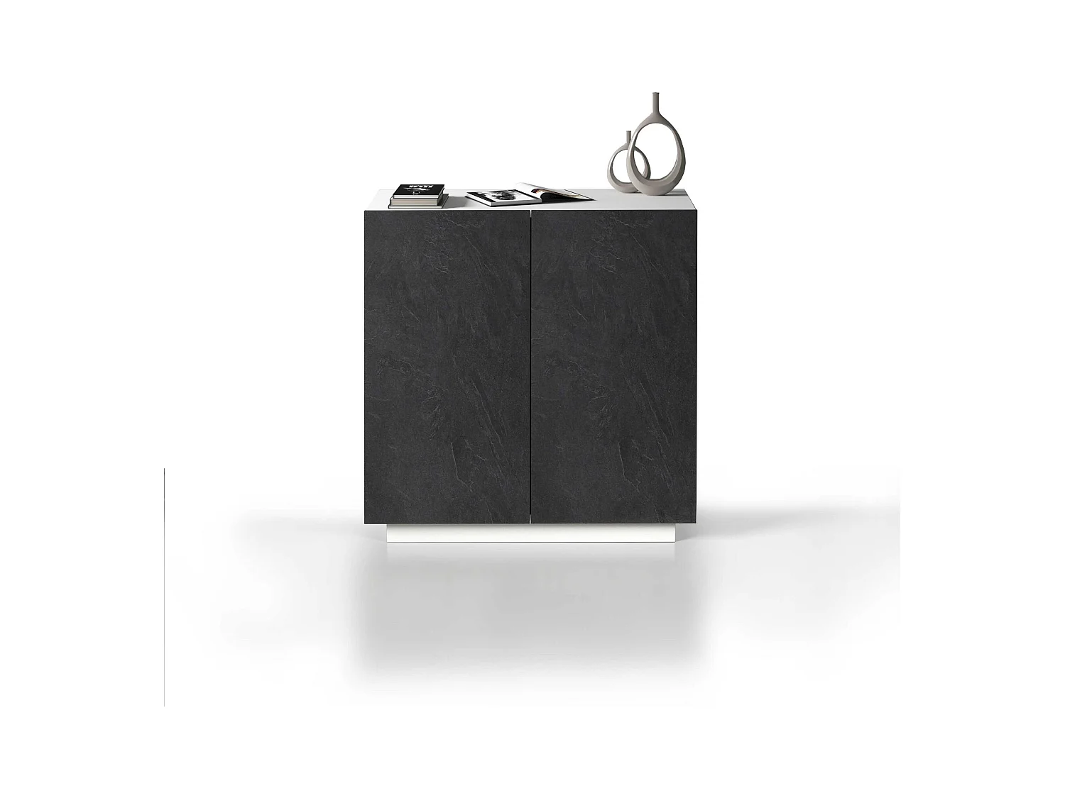 Armadio multiuso Easy a 2 ante bianco opaco e report 79,20x38x86 cm