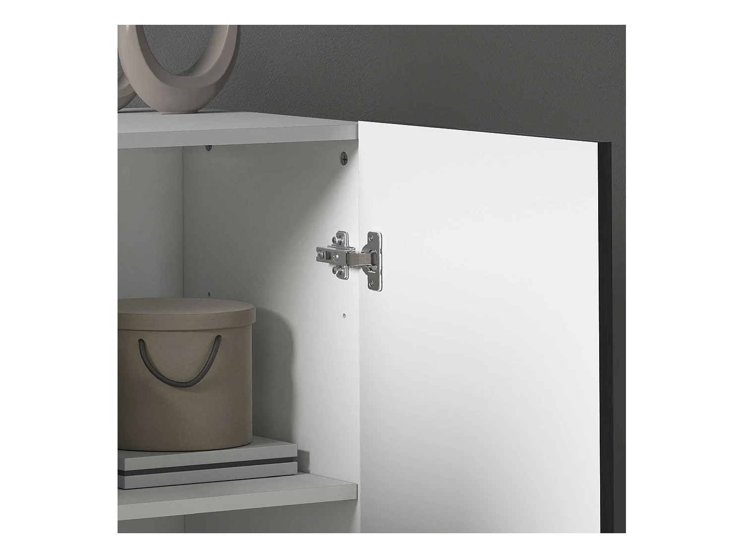 Armadio multiuso Easy a 2 ante bianco opaco e report 79,20x38x86 cm